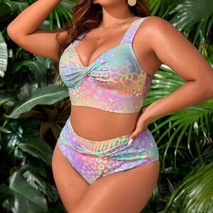 SHEIN Animal Print Two Piece Swimsuit